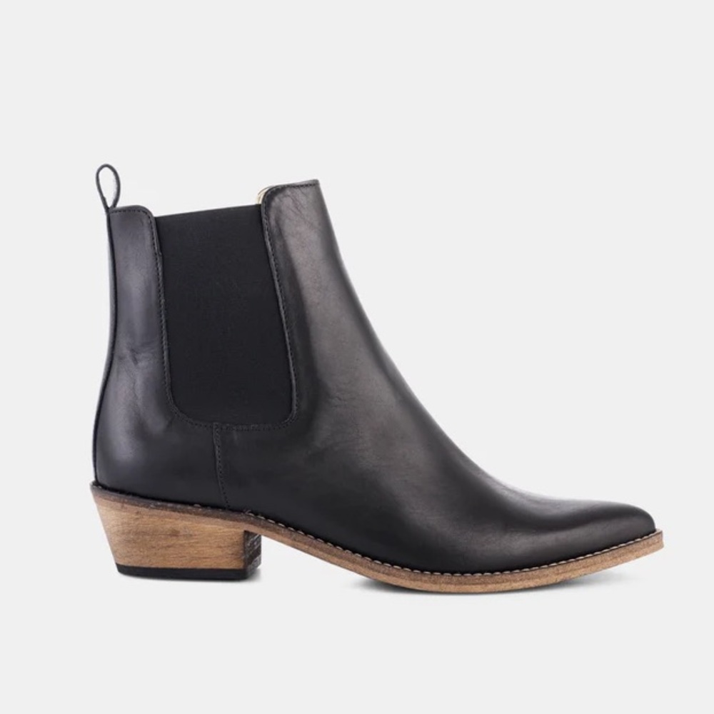 Black Leather Ankle Boots